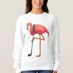 Flamingo bij Golf met Golfclub Trui