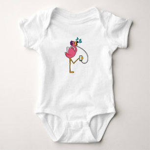 Flamingo bij Muziek met Hoofdtelefoon Romper