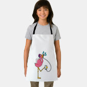 Flamingo bij Muziek met Hoofdtelefoon Schort (Insitu)