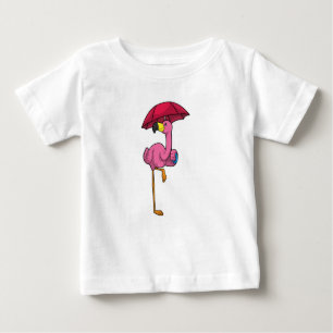 Flamingo bij Raining met Umbrella