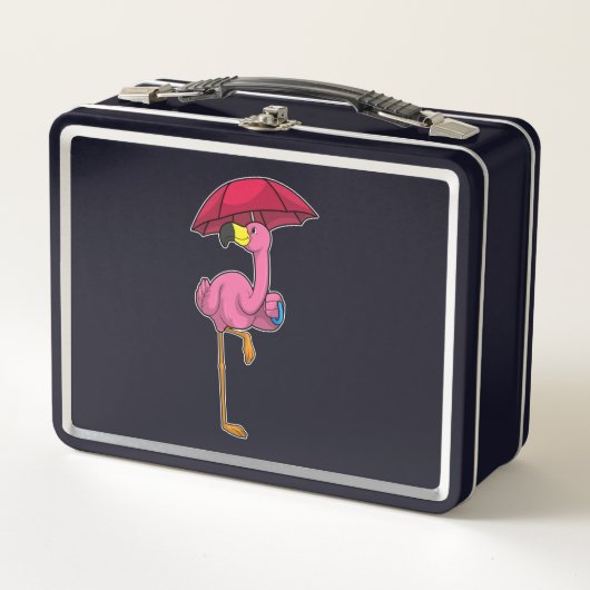 Flamingo bij Raining met Umbrella (Voorkant)