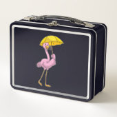 Flamingo bij Raining met Umbrella (Voorkant)