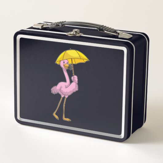 Flamingo bij Raining met Umbrella (Voorkant)