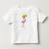 Flamingo bij Raining met Umbrella Kinder Shirts (Voorkant)