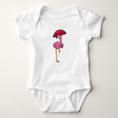 Flamingo bij Raining met Umbrella Romper (Voorkant)