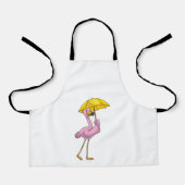 Flamingo bij Raining met Umbrella Schort (Voorkant)