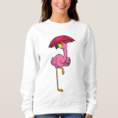 Flamingo bij Raining met Umbrella Trui (Voorkant)