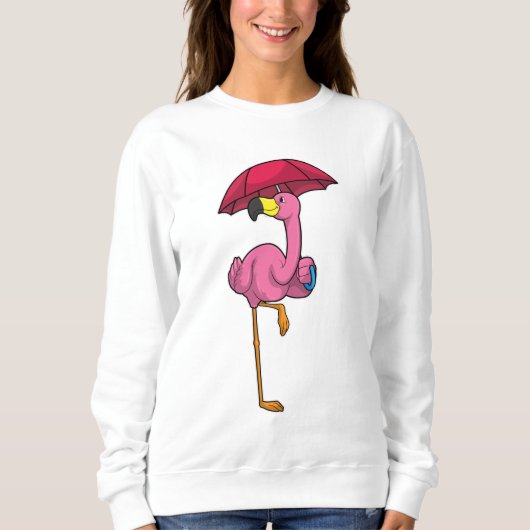 Flamingo bij Raining met Umbrella Trui (Voorkant)