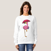Flamingo bij Raining met Umbrella Trui (Voorkant volledig)