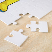 Flamingo bij regenen met rubberlaarzen legpuzzel (Zijkant)