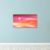 Flamingo bij Sunset Canvas Afdruk (Insitu (Houten vloer))
