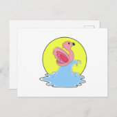 Flamingo bij Surfing op Water Briefkaart (Voorkant / Achterkant)