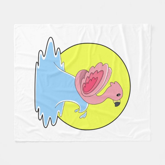 Flamingo bij Surfing op Water Fleece Deken (Voorkant (Horizontaal))