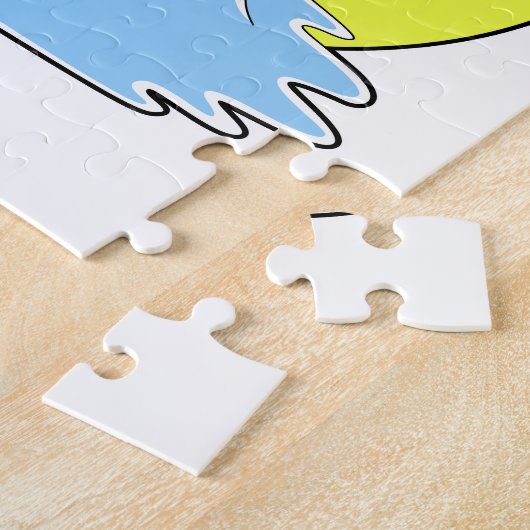 Flamingo bij Surfing op Water Legpuzzel (Zijkant)