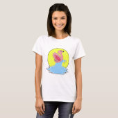 Flamingo bij Surfing op Water T-shirt (Voorkant volledig)