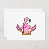 Flamingo bij Yoga in kruispoten Briefkaart (Voorkant / Achterkant)