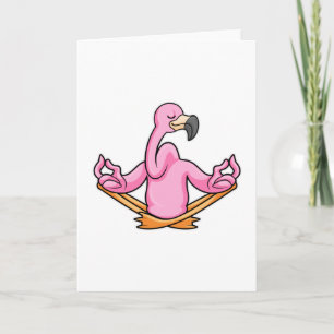Flamingo bij Yoga in kruispoten Kaart