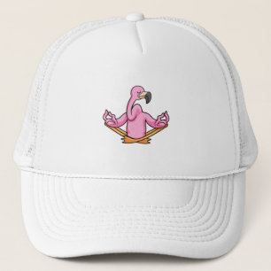 Flamingo bij Yoga in kruispoten Trucker Pet