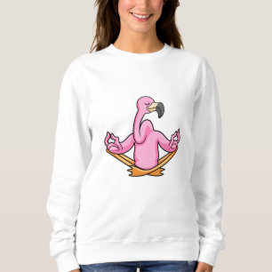 Flamingo bij Yoga in kruispoten Trui