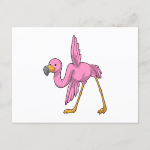 Flamingo bij Yoga Stretching Briefkaart