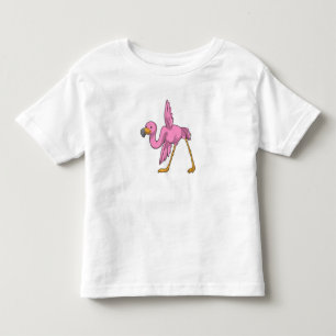 Flamingo bij Yoga Stretching Kinder Shirts