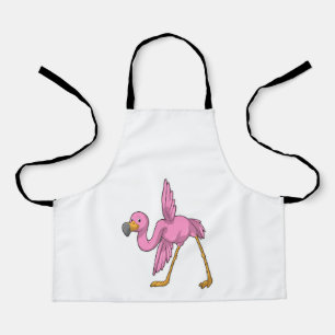 Flamingo bij Yoga Stretching Schort
