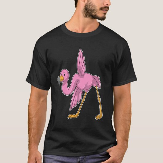 Flamingo bij Yoga Stretching T-shirt (Voorkant)