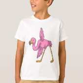 Flamingo bij Yoga Stretching T-shirt (Voorkant)