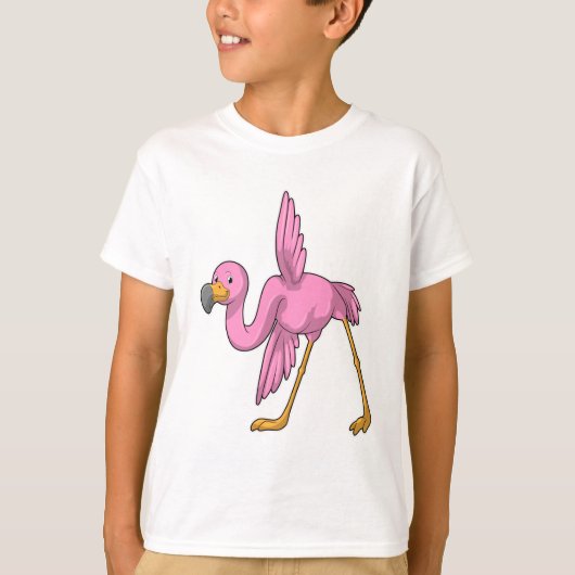 Flamingo bij Yoga Stretching T-shirt (Voorkant)