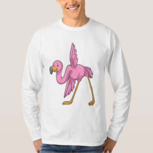 Flamingo bij Yoga Stretching T-shirt