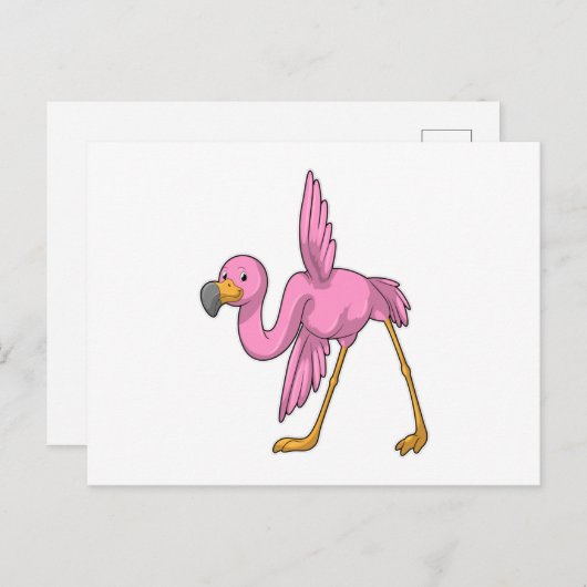 Flamingo bij yogarekoefening briefkaart (Voorkant / Achterkant)