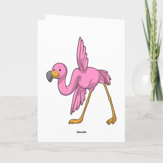 Flamingo bij yogarekoefening kaart (Achterkant)