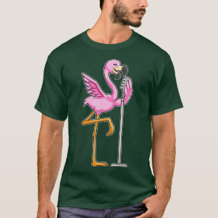Flamingo bij Zingen met Microfoon T-shirt