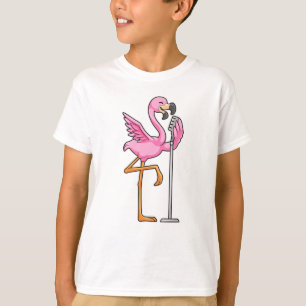Flamingo bij Zingen met Microfoon T-shirt