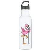 Flamingo bij Zingen met Microfoon Waterfles (Voorkant)