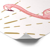 Flamingo bij zonsondergang, naadloos getekend doed poster (Hoek)