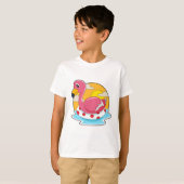 Flamingo bij zwemmen met Lifebuoy T-shirt (Voorkant volledig)