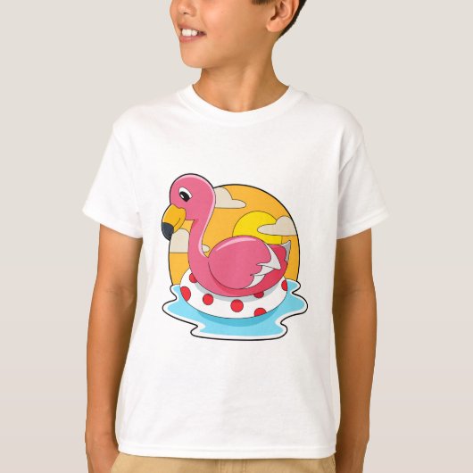 Flamingo bij zwemmen met Lifebuoy T-shirt (Voorkant)