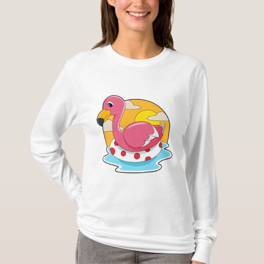 Flamingo bij zwemmen met Lifebuoy T-shirt (Voorkant)