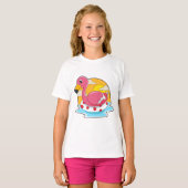 Flamingo bij zwemmen met Lifebuoy T-shirt (Voorkant volledig)