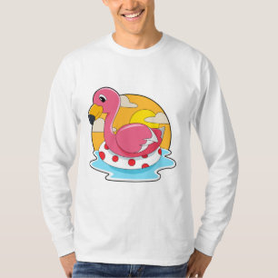 Flamingo bij zwemmen met Lifebuoy T-shirt