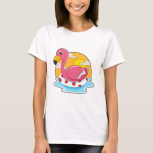 Flamingo bij zwemmen met Lifebuoy T-shirt