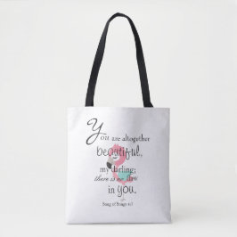 Flamingo Bijbel Verse Roze en Wit Tote Bag