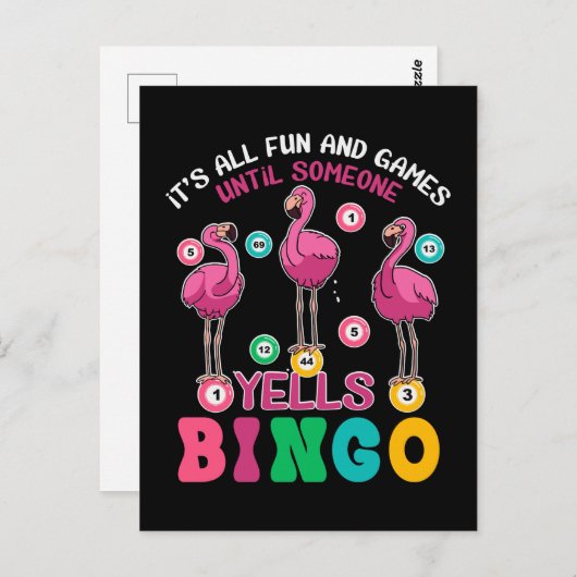 Flamingo Bingo Funny Briefkaart (Voorkant / Achterkant)