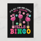 Flamingo Bingo Funny Briefkaart (Voorkant)