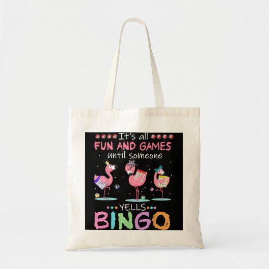 Flamingo Bingo Funny Tote Bag (Voorkant)