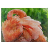 Flamingo Bird Art Glass Cutting Board Snijplank (Voorkant)
