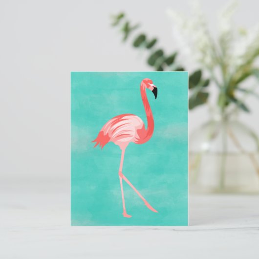 Flamingo Bird Briefkaart (Staand voorkant)