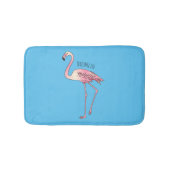 Flamingo bird cartoon illustration badmat (Voorkant)