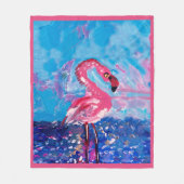 Flamingo Bird Fleece Deken (Voorkant)